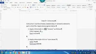 Web design using HTML - class 9  inline style