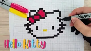 Como dibujar a HELLO KITTY en PIXEL ART – Tutorial paso a paso 