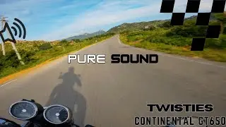 RE CONTINENTAL GT650 | PURE SOUND | TWISTIES | Chasing corners on a cafe racer [RAW ONBOARD]