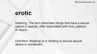 erotic Meaning