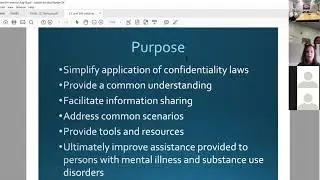 Confidentiality and Law Enforcement Manual Zoom Meeting
