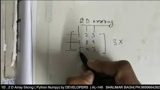 Array Slicing | Operations on NUMPY ARRAY | Slicing in 1D and 2D array in PYTHON by DEVELOPERS