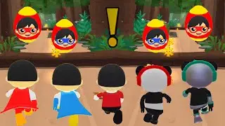 TAG WITH RYAN SPY ROBO PANDA VS COMBO PANDA VS RED TITAN VS BLUE TITAN VS LUNCHTIME RYAN EGG SURPRIS