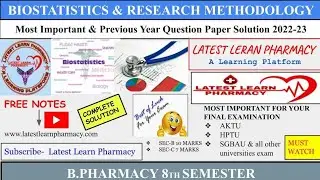 Biostatistics and Research Methodology Solution 2022-23 |