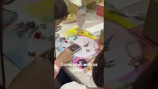 Come craft with us today. What do you think she is making? #craft
