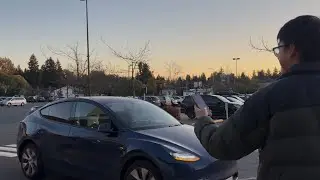 my tesla picked me up in a public parking lot. the future is HERE! (FSD 12.5.4.1 A.S.S.)