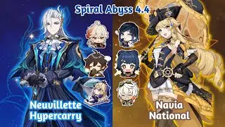 Spiral Abyss 4.4 Neuvillette Hypercarry and Navia National - Genshin Impact
