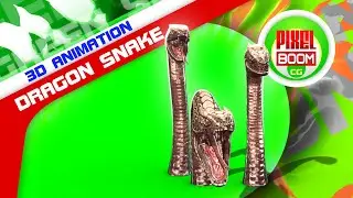 Green Screen Dragon Snake 3D Animation PixelBoomCG
