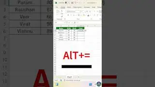 Use Sum Formula In Excel 2024 | Sum formula in excel | Excel formula #excel #shorts #excelhindi