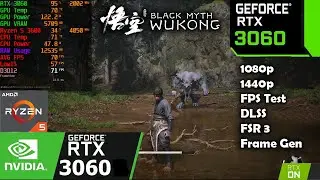 Black Myth Wukong RTX 3060 FPS Test 1080p, 1440p