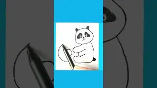 Panda with donut How to draw 🐼 #draw #howtodraw #panda #drawings #forkids