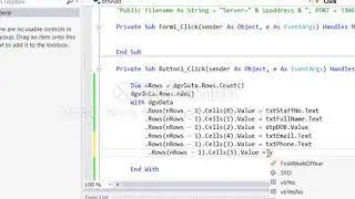 6 VB .NET Adding Data to Datagrid Control VB .NET