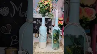 Castiçal e jarra reutizando garrafas de vidro #artesanato #handmade #diy