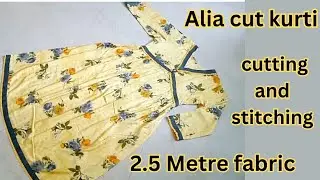 viral Alia cut kurti cutting and stitching / meesho style kurti cutting and stitching