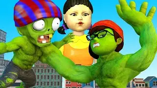 Scary teacher 3D Squid game NickHulk vs Giant zombie competition boxing animation