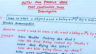 Active and passive voice past continuous Interrogative
