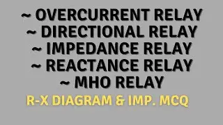 Overcurrent Relay | Directional Relay | Impedance | Reactance | Mho Relay | in Hindi | Notes4EE