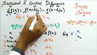 Backward Difference and Central Difference II Finite Difference