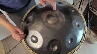 Omana Handpan and Guda Double with Orbis HEX amplifying stand