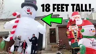 ⛄ We Got a Frosty the Snowman Inflatable and it's TALLER THAN OUR HOUSE!!
