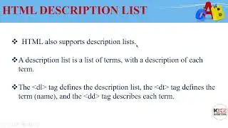 Html Description List dl dt dd Tag in Html Course Series on Part-46