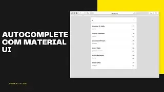 COMO FAZER UM AUTOCOMPLETE NO REACTJS - Material-UI