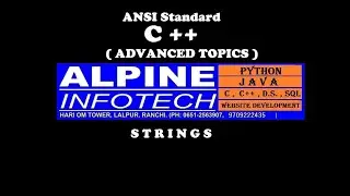 ANSI STANDARD C++  STRINGS || Strings in Modern C++ || Standard C++ Strings|| C++ Programming || C++
