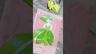 Making a cute leaf doll 🎎💚🌿| #art #diy #aestheticartandcrafts #aesthetic #ytshorts #craftaddict #fyp