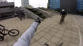 I hit a bicycle - Riding on a handrail