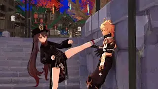 [MMD/Genshin Impact] Hu Tao's kick in the neck