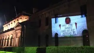Putting Our Kids First projections at Parliament House