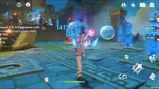 theater mechanism  lvl 8 defeating geovishops using hydro only 30k damage #genshinimpact