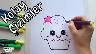 Easy Drawings | How to Draw Muffin Cake | Color and Draw Step by Step