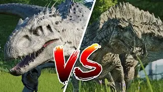 The battle of the dinosaurs. INDOMINUS REX vs. DRACODENTITANA. Jurassic World Evolution