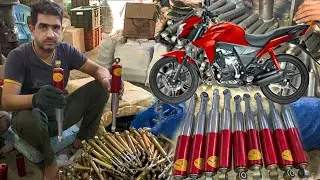 Mass Manufacturing Process of Motorcycle Shock Absorber || How Motorcycle Shock Absorbers are Made