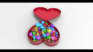 Candy hearts by Cinema 4D