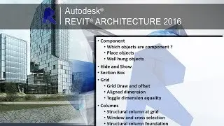 Component, Grid& Columns - Revit "Arabic Tutorial " Lecture 4,, شرح  ريفيت  معماري للمبتدئين