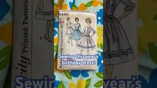 Sewing this year's birthday dress! 👗🥰 #vintagesewing #sewingproject