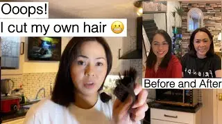 HOW I CUT MY OWN HAIR | SHORT BOB