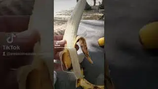 Vegan Car boot banana smoothie in palm tree paradise