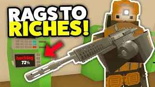 Hacking ATM For $50,000 Then The POLICE TURNED UP! - Unturned Rags To Riches Roleplay #18
