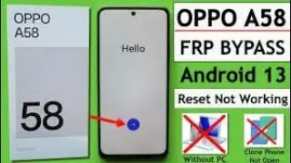 Oppo A58 (Frp) Google Lock Bypass Android 13 (Colours 13.1) New security patch Without PC (2023)