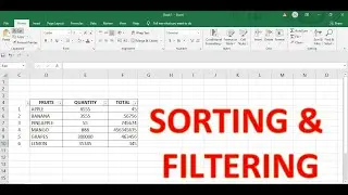 SORTING AND FILTERING IN EXCEL - MS EXCEL |PINOYTUTORIAL