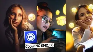 Glowing Emojis concept - Calop Tutorial using Photoshop Touch & Lightroom Mobile