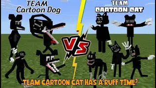 Team Cartoon Cat VS Team Cartoon Dog (Cartoon Cats have a Ruff time??) Minecraft PE