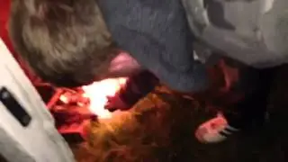 Bonfire at downhill race