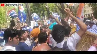 du obe protest today | big protest for open book examination | delhi university | du obe protest