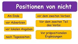 Position of nicht | Stellung von nicht | Positionen von nicht | Learn German | German for beginners