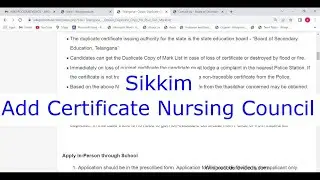 Sikkim - Register of Additional qualification in Nursing Council