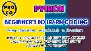python Program |find the third angle of a triangle in python|python code to find he angle